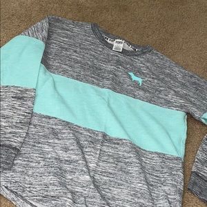 VS Pink - Teal and Gray Crew